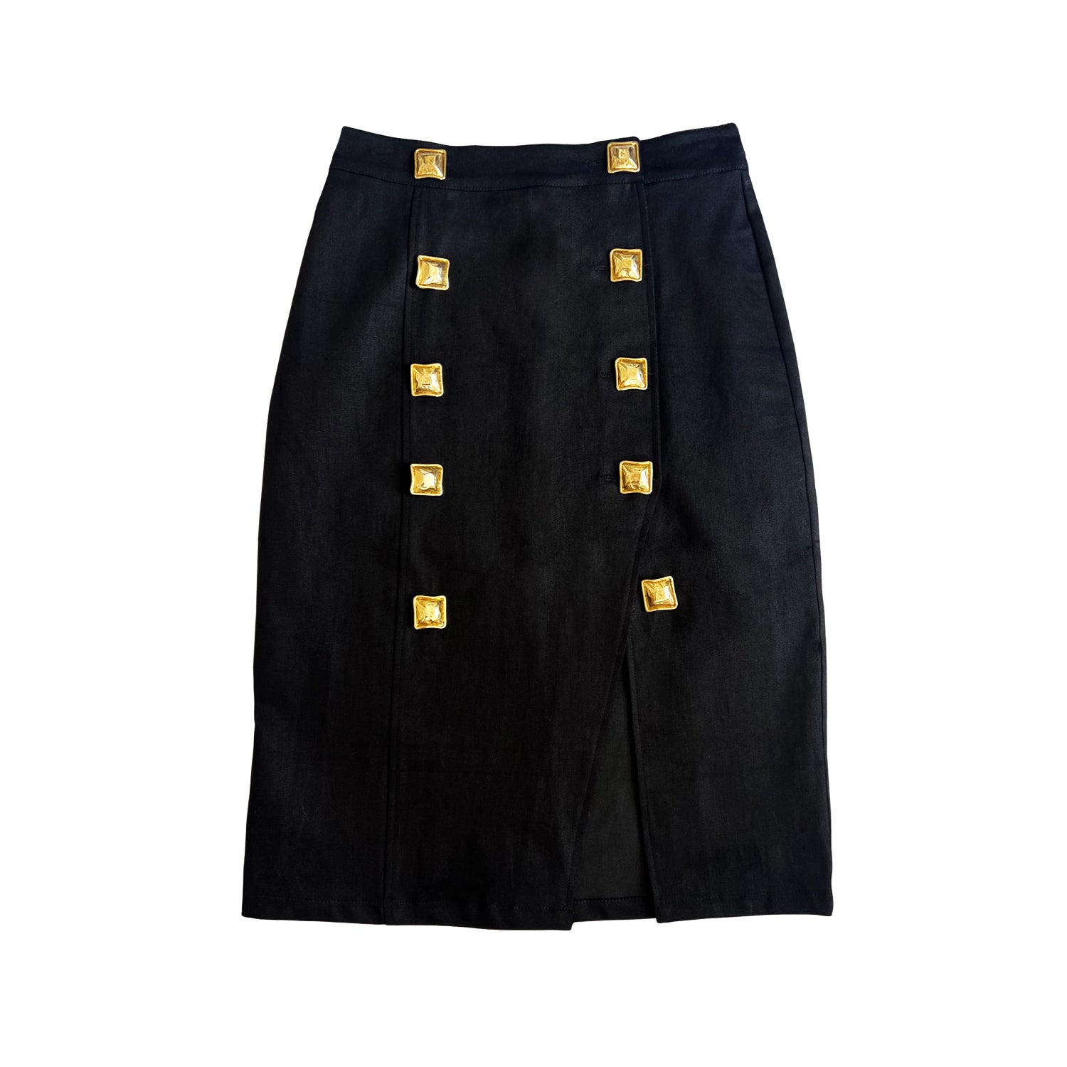 Majorelle Midi Skirt in Black Denim