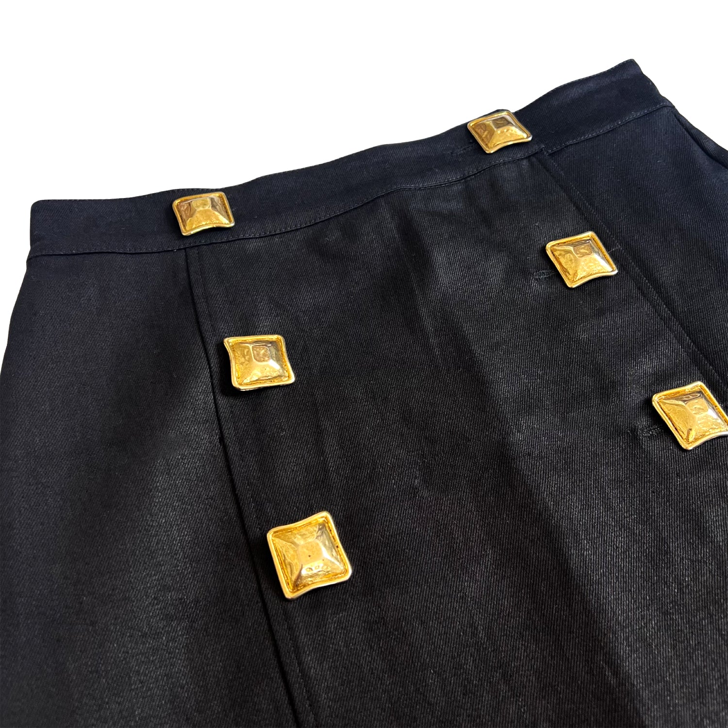 Majorelle Midi Skirt in Black Denim
