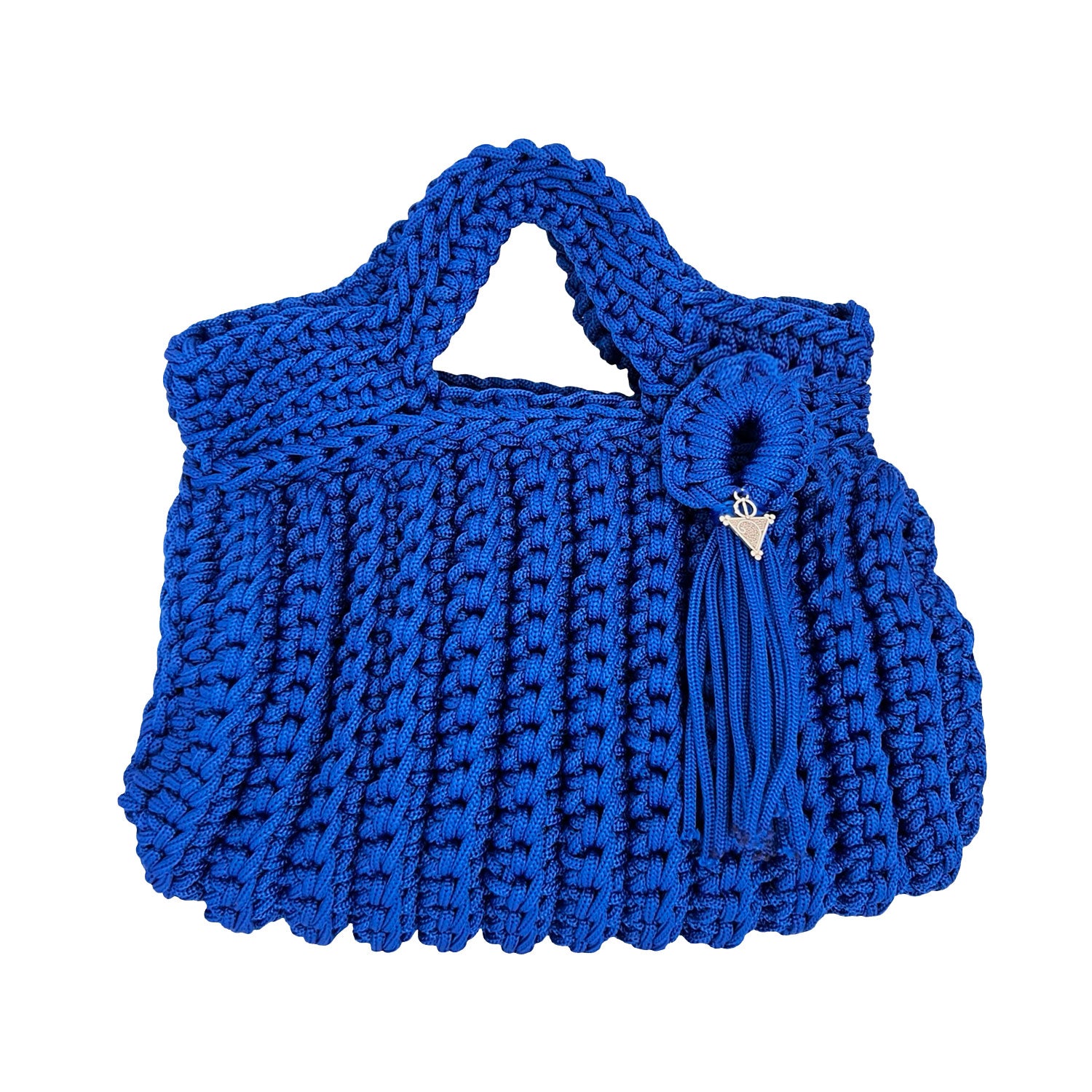 Mini Crochet Handbag in Royal Blue