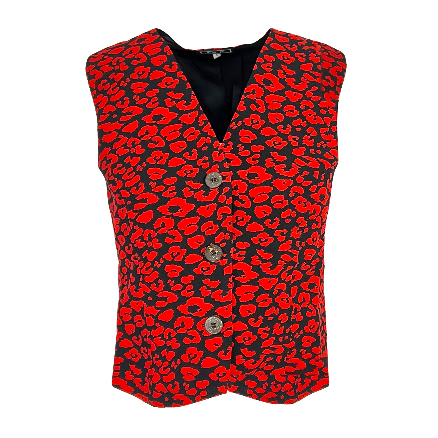 Vest - Black & Red Animal Print