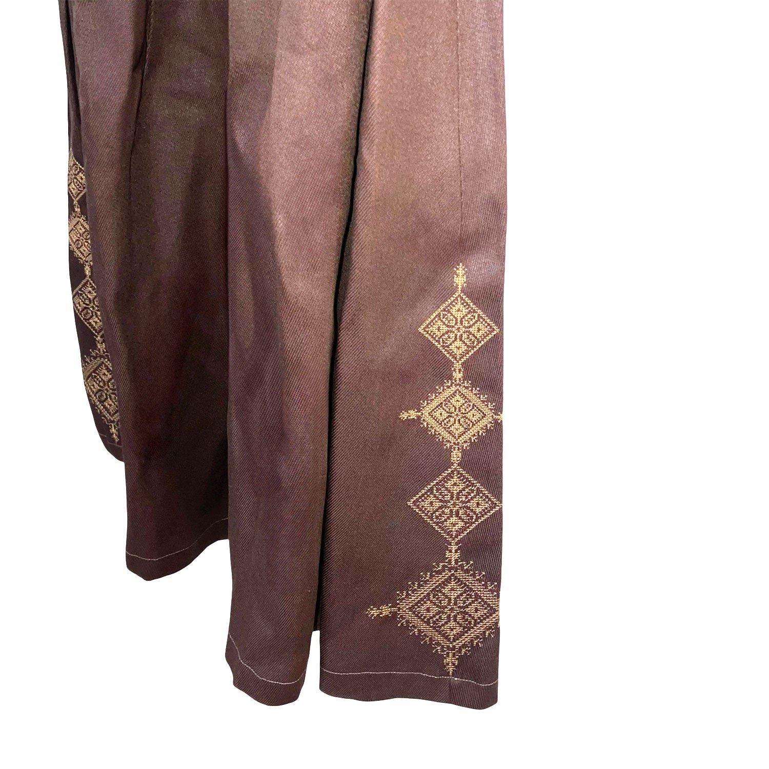 Embellished Emberloom Maxi Skirt in Brown Denim
