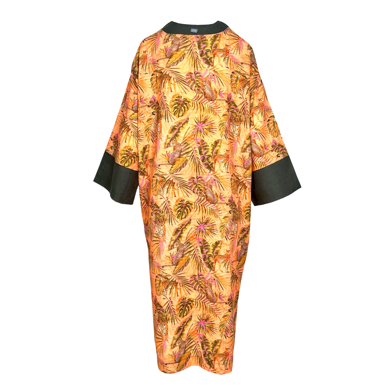 Kaftan Kimono - Orange Jungle Print