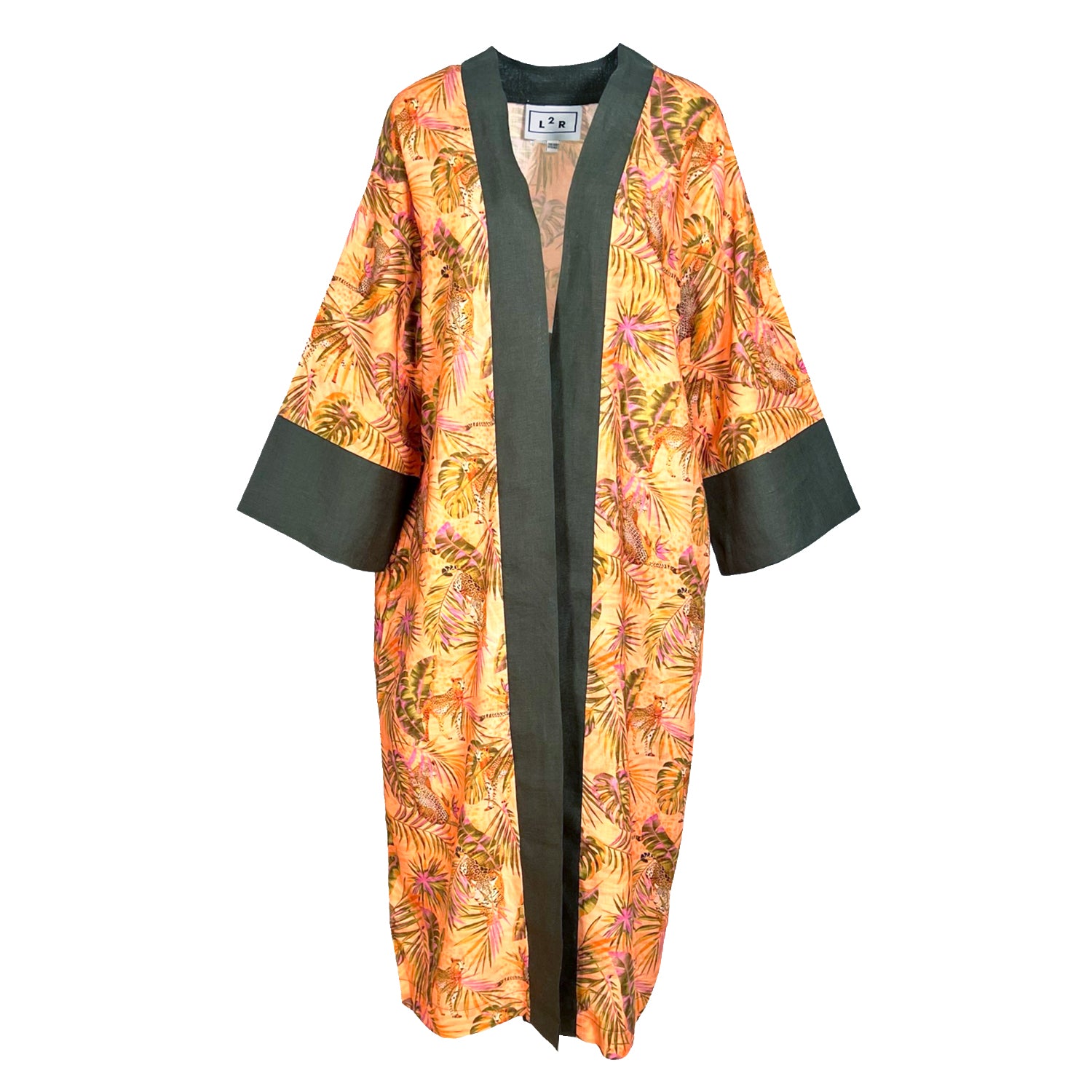 Kaftan Kimono - Orange Jungle Print
