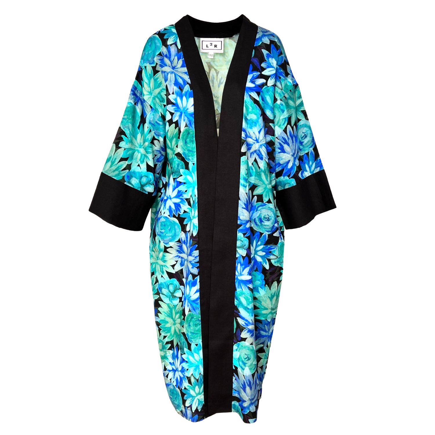 Kaftan Kimono - Floral Blue Print