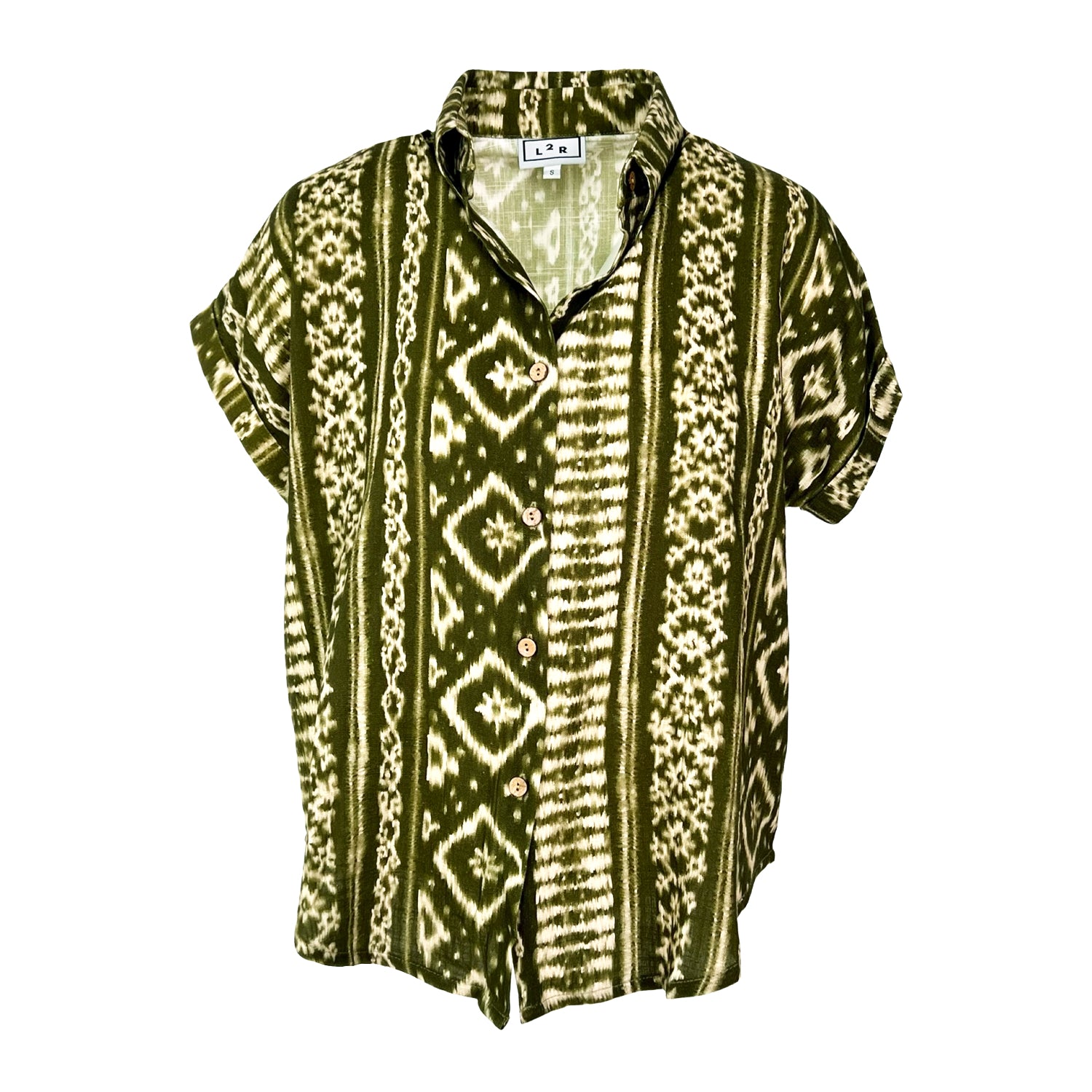 Short-Sleeved Linen Shirt - Essaouira Green
