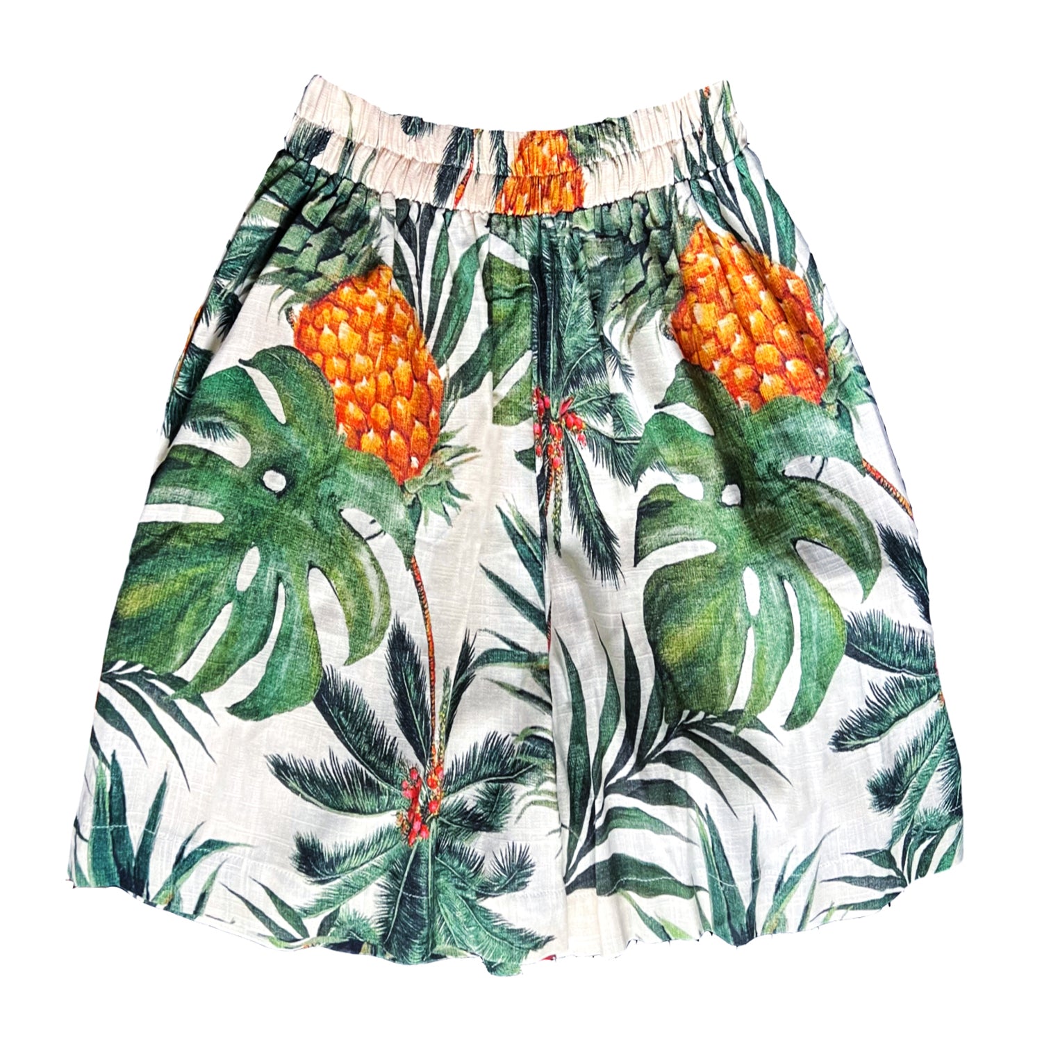 Boxer Linen Shorts - Leaves & Pineapple Print