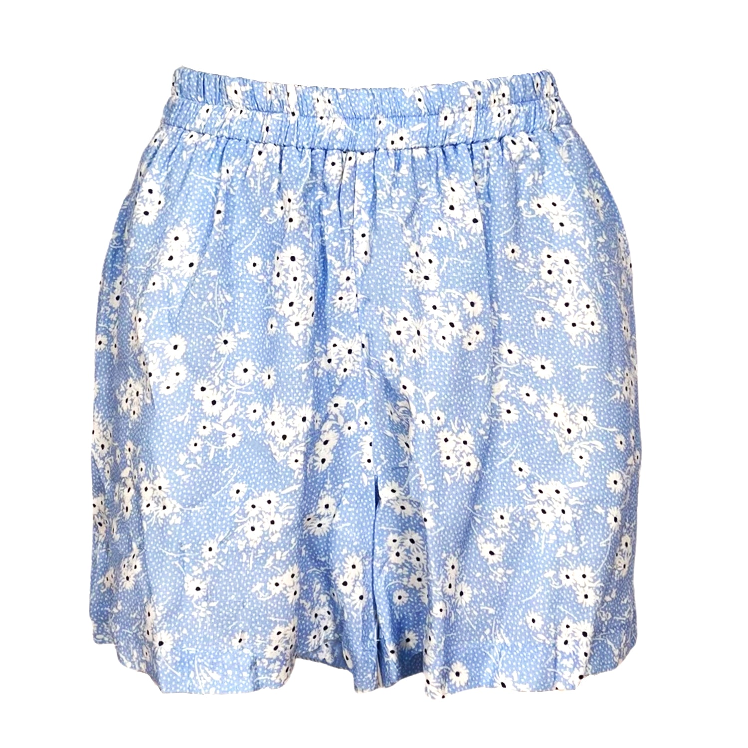 Boxer Linen Shorts - Floral Light Blue Print