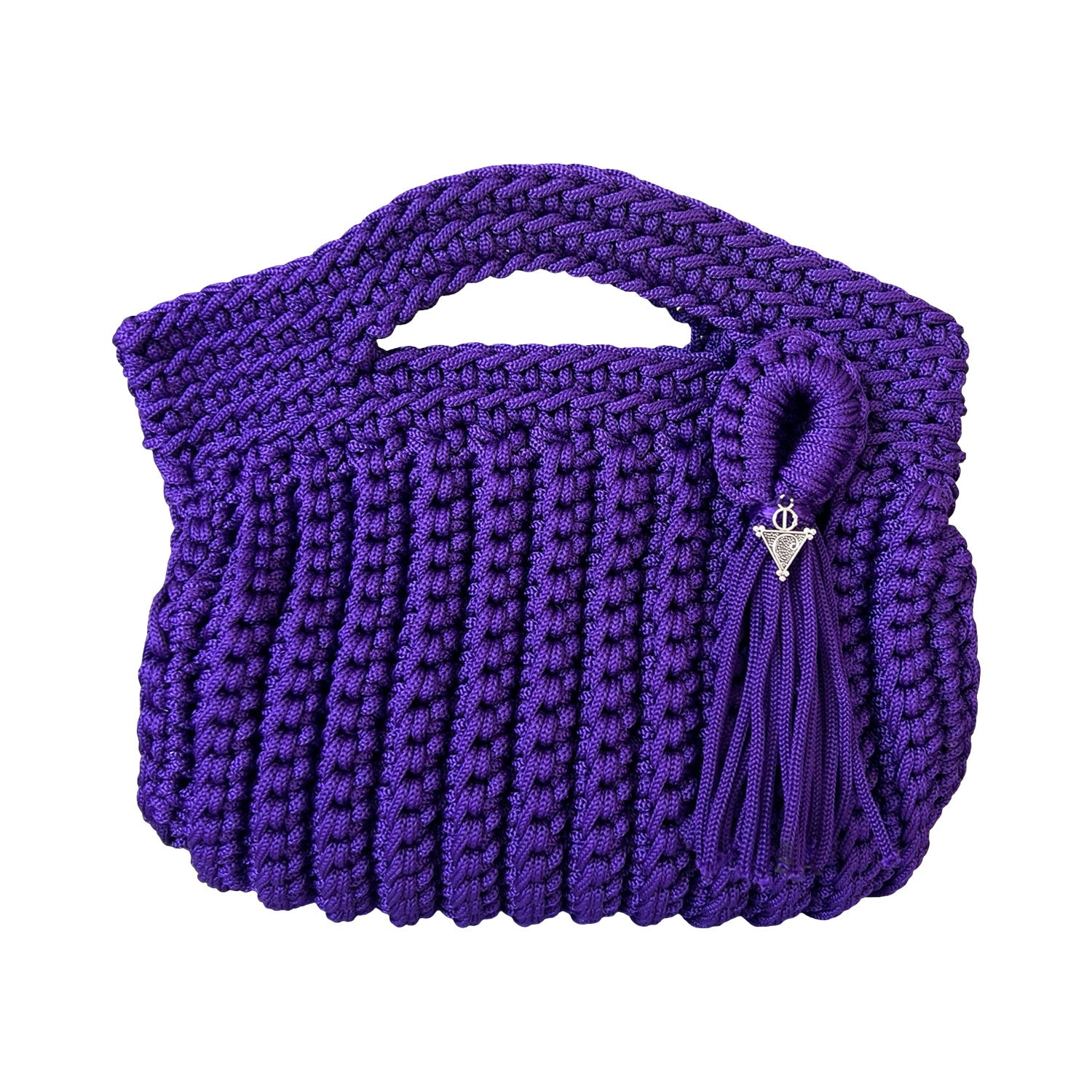 Mini Crocheted Handbag in Purple