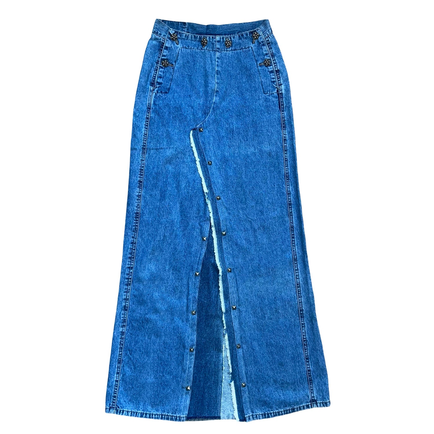 Sailor Maxi Denim Skirt in Blue
