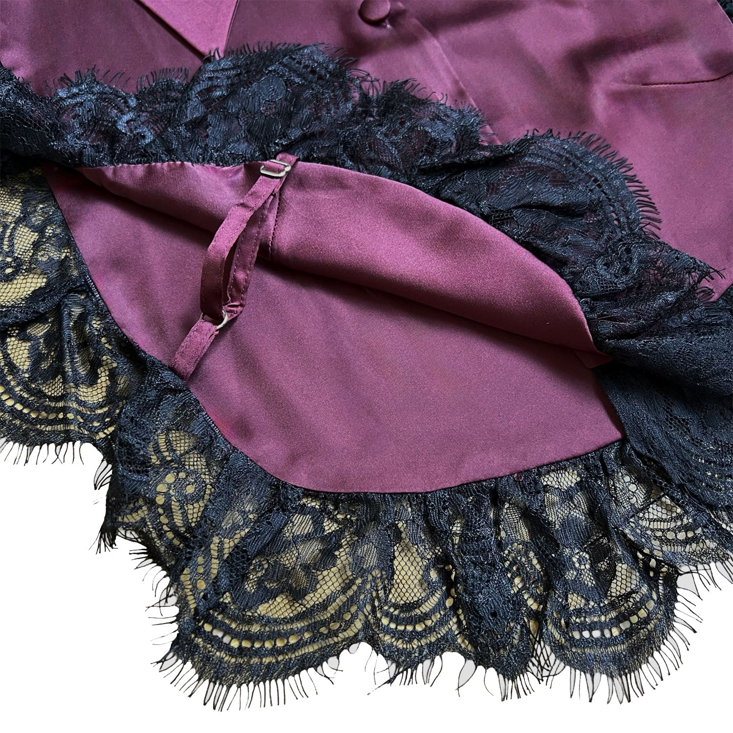 Amal Draped Satin Top in Burgundy