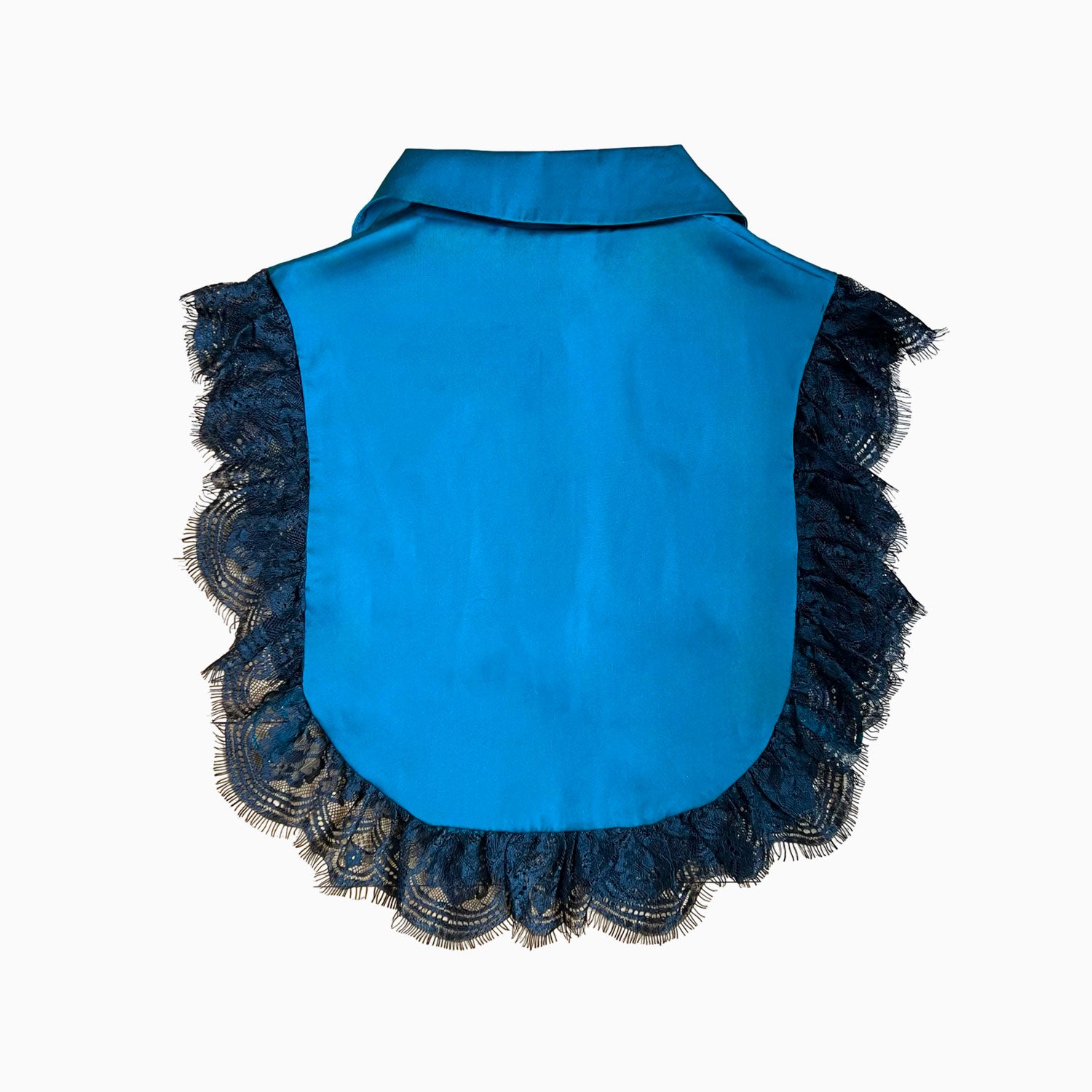 Amal Draped Satin Top in Peacock Blue