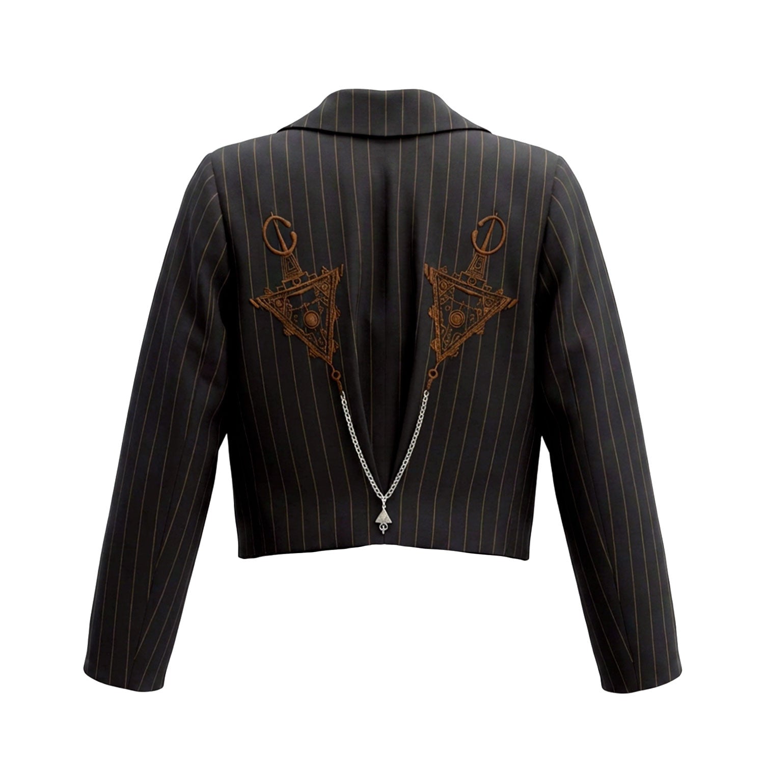 Black & Brown Cropped Double Breasted Blazer