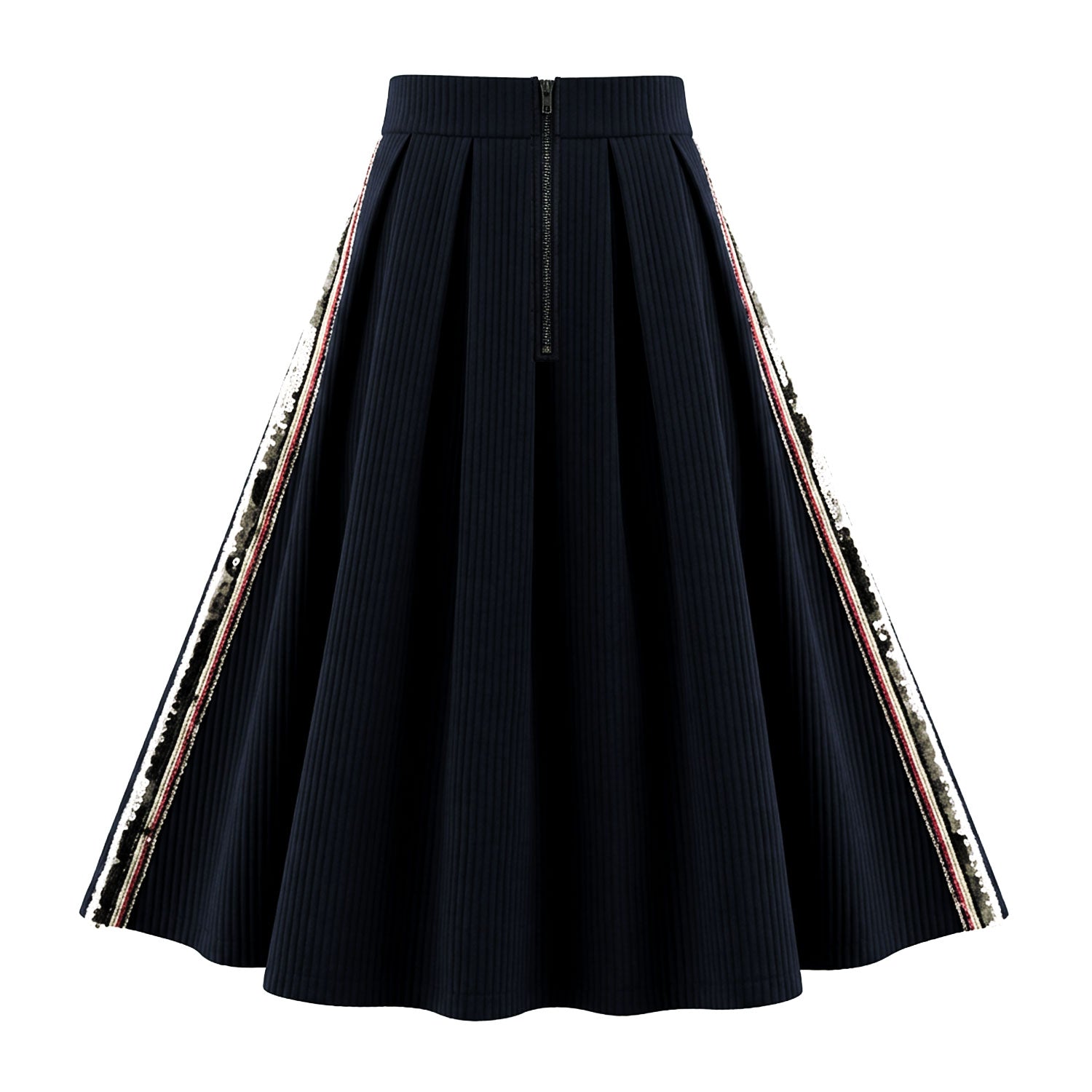 Embellished Black Quilted Cloud Yurika Skirt