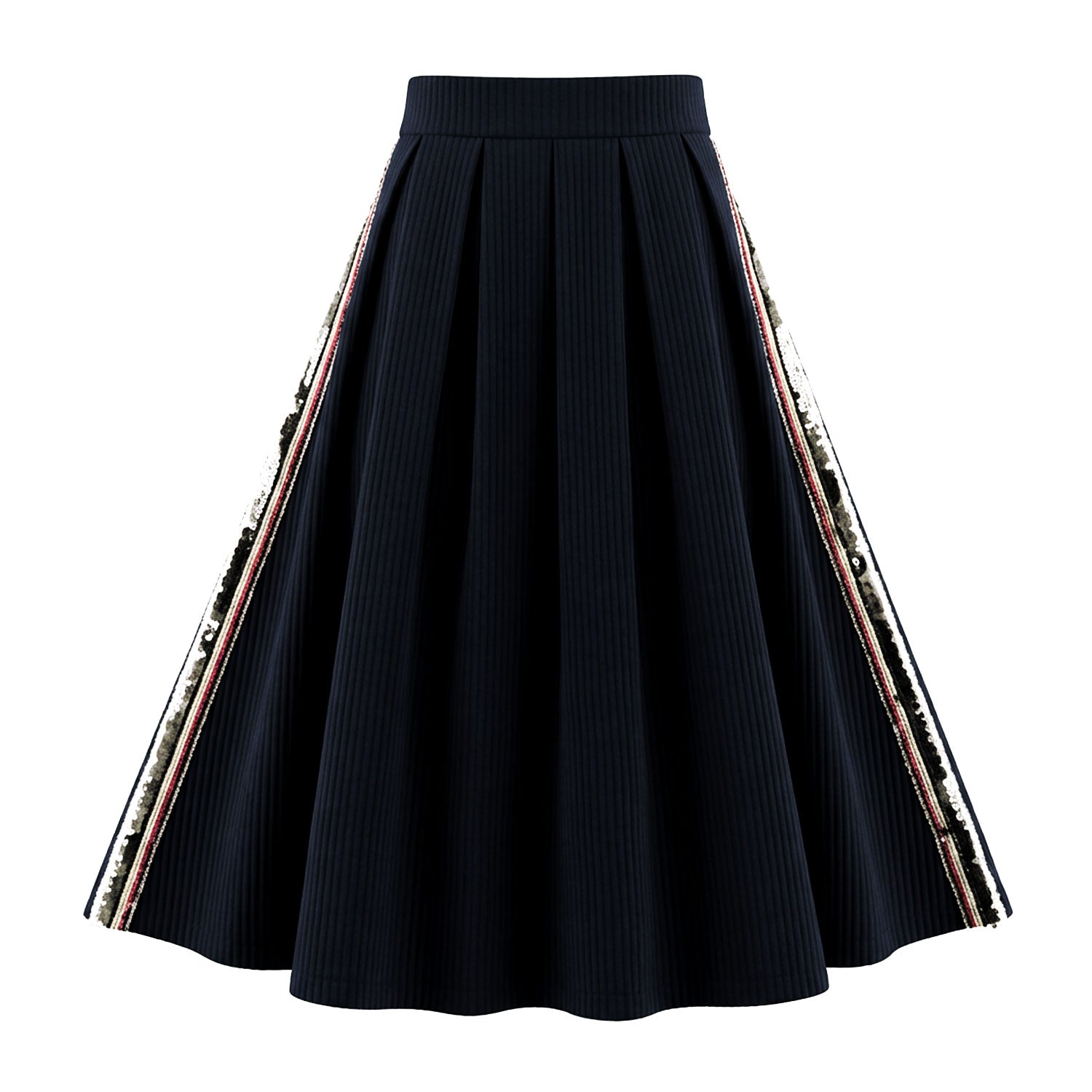 Embellished Black Quilted Cloud Yurika Skirt