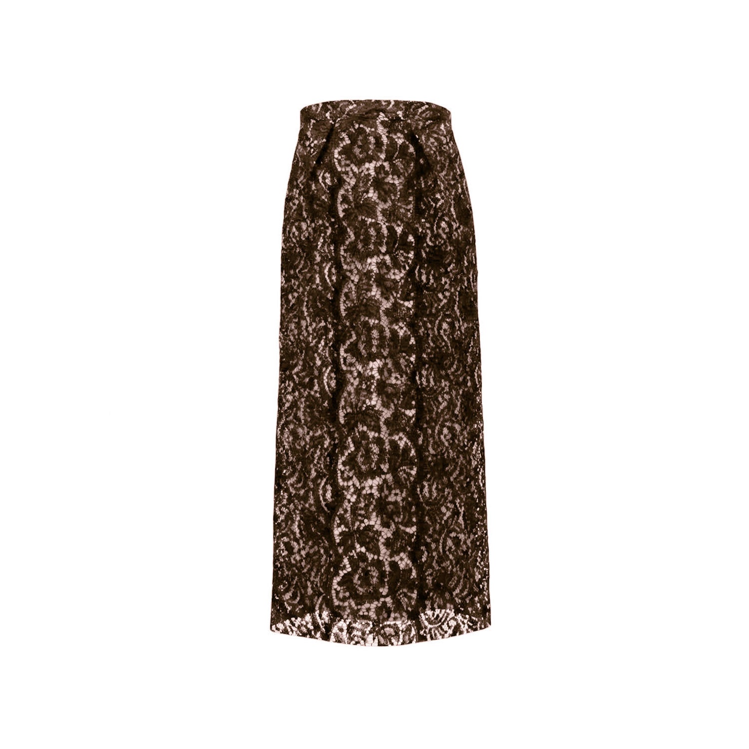 Brown Lace Amal Draped Skirt