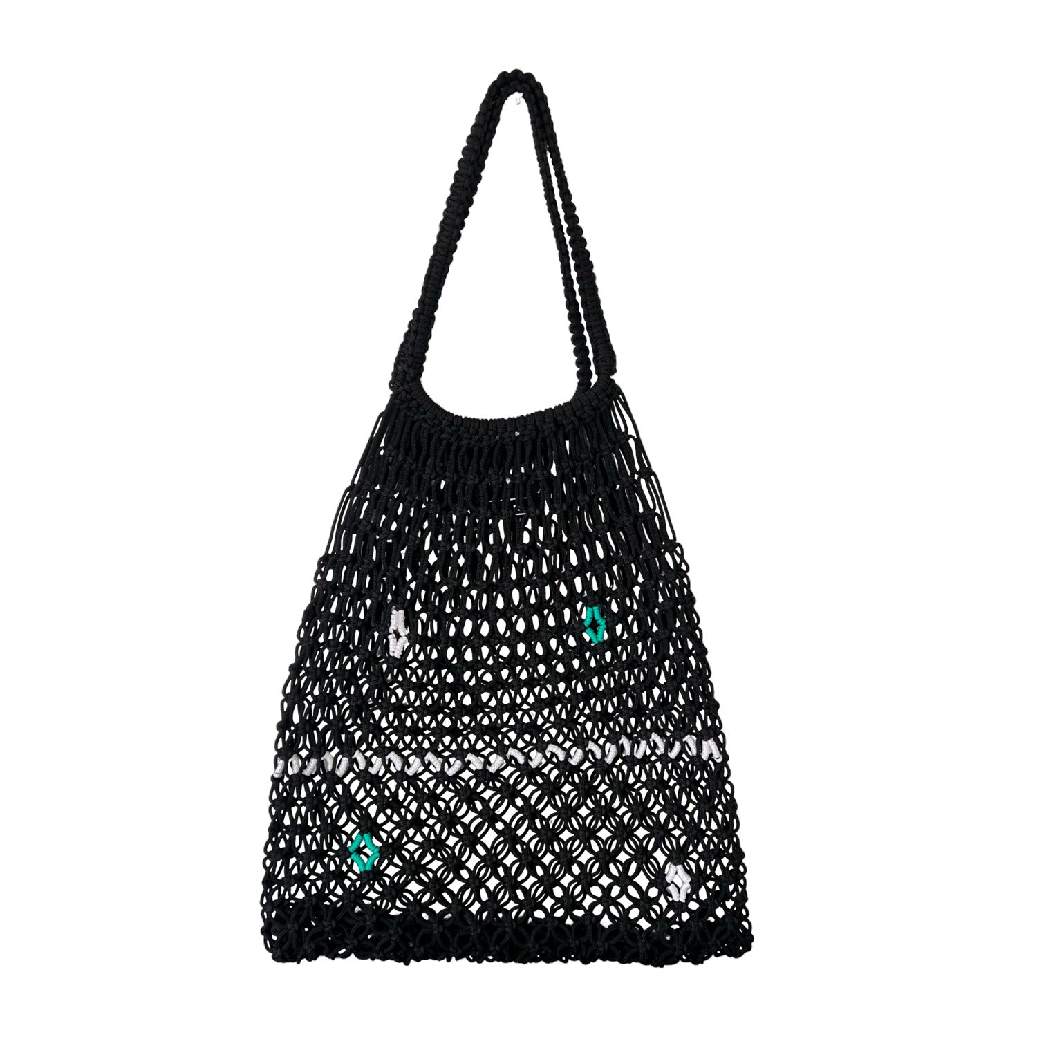 Crochet Tote Handbag in Black