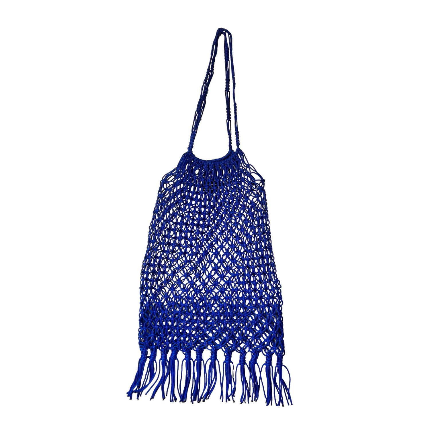 Crochet Fringes Handbag in Blue