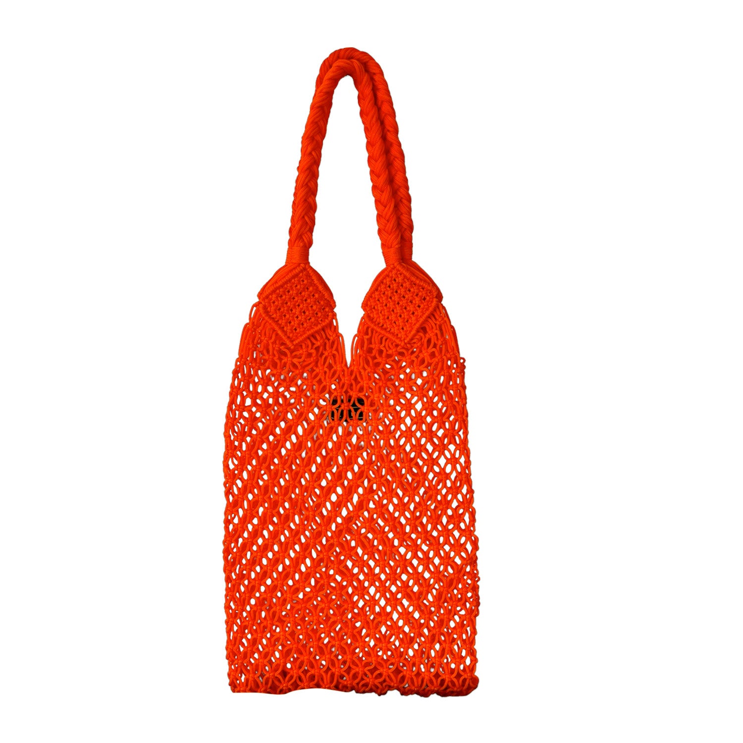Braided Crochet Handbag in Orange