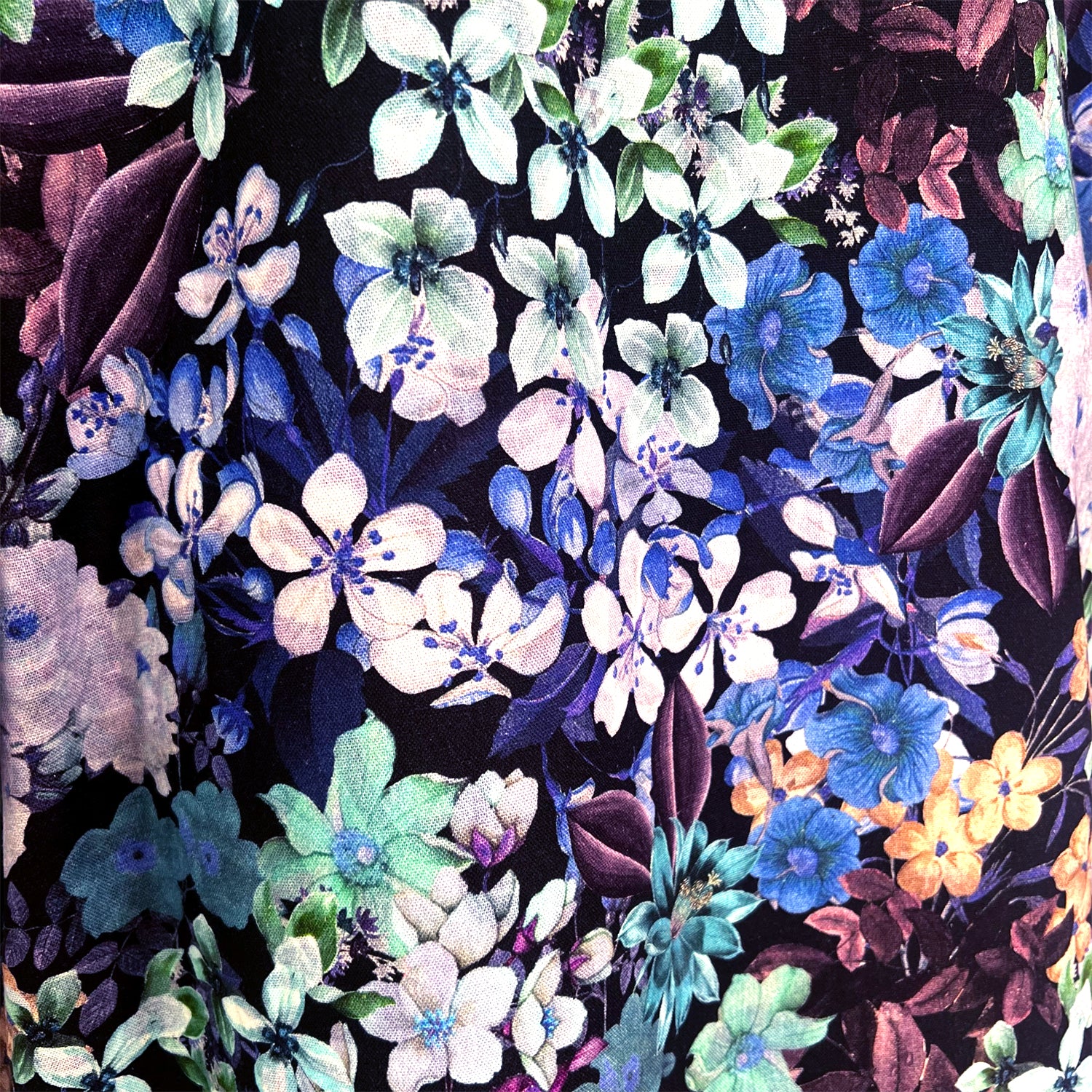 Double Face Kaftan Kimono - Floral Blue Print