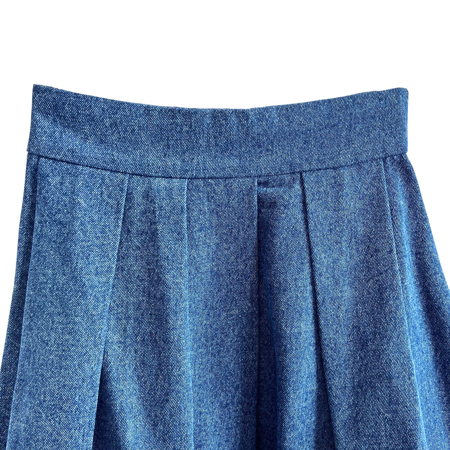 Full Midi Skirt in Blue Denim