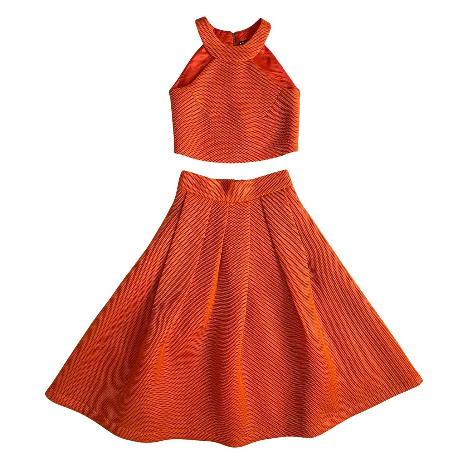 Halter Top & Skirt Set in Orange