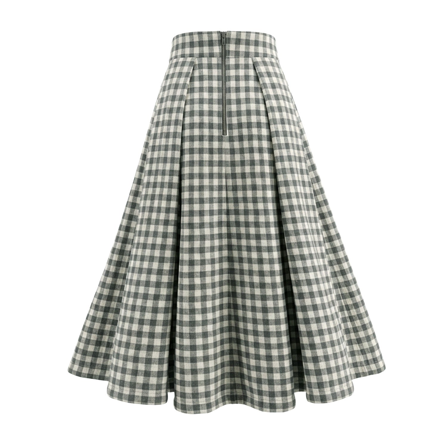 Green Plaid Quilted Cloud Yurika Skirt