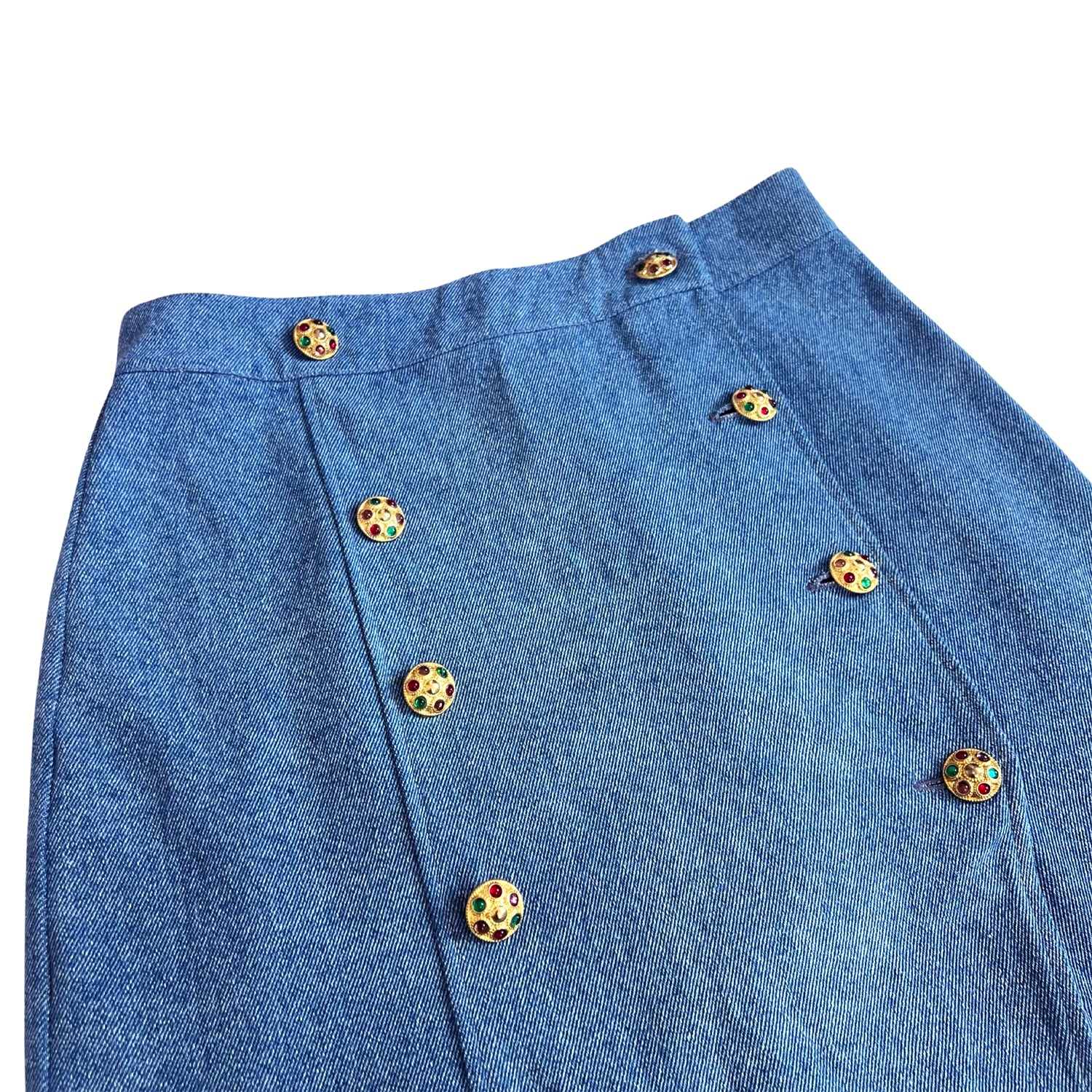 Majorelle Midi Skirt in Blue Denim