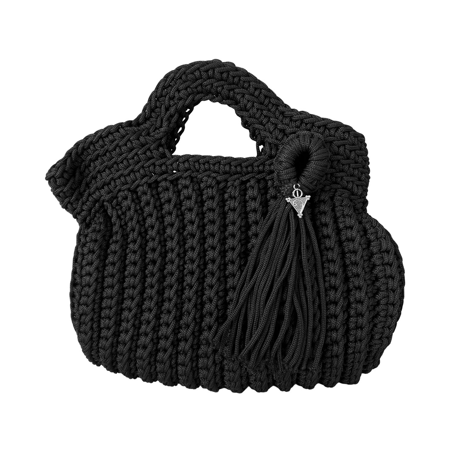Mini Crochet Handbag in Black