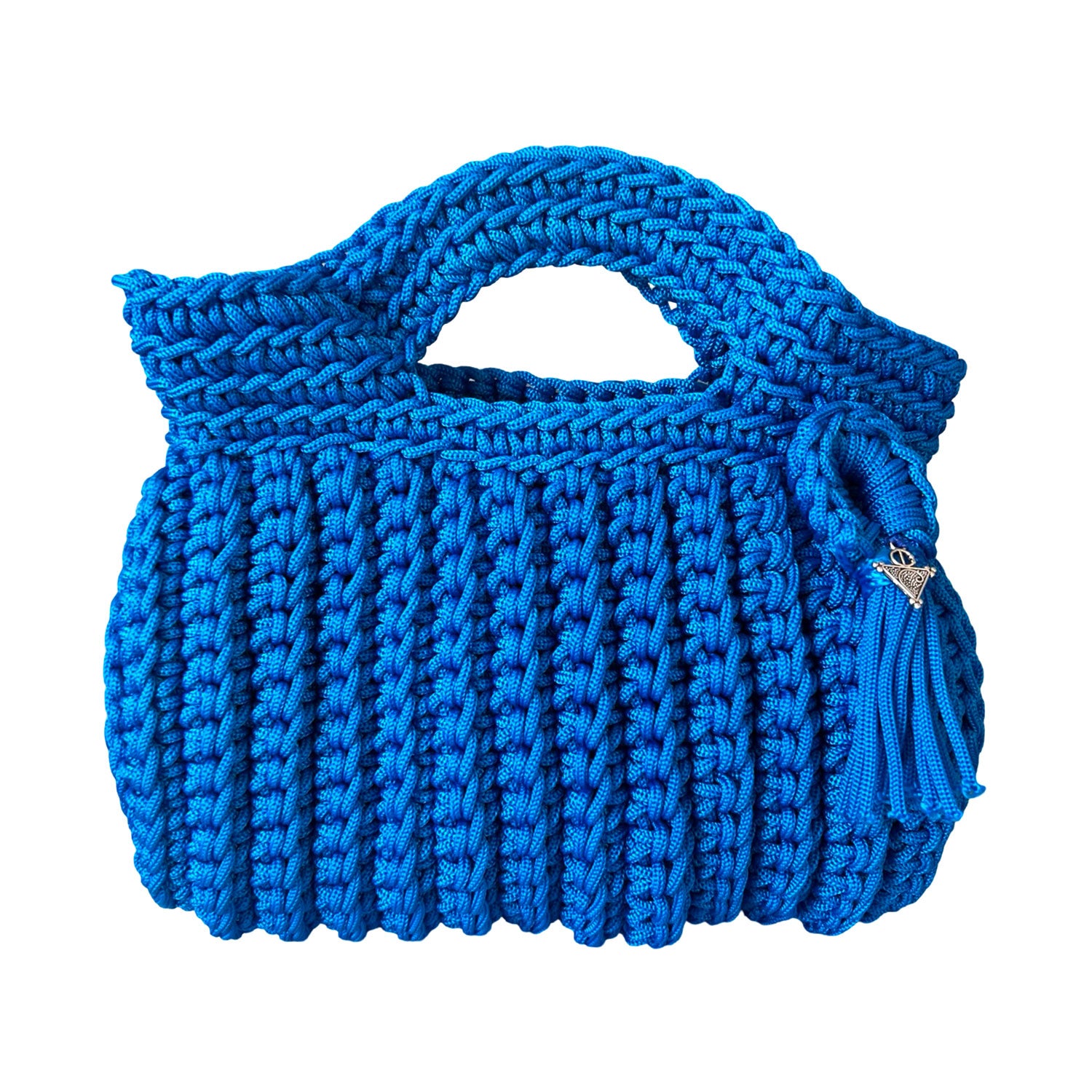 Mini Crochet Handbag in Cerulean Blue