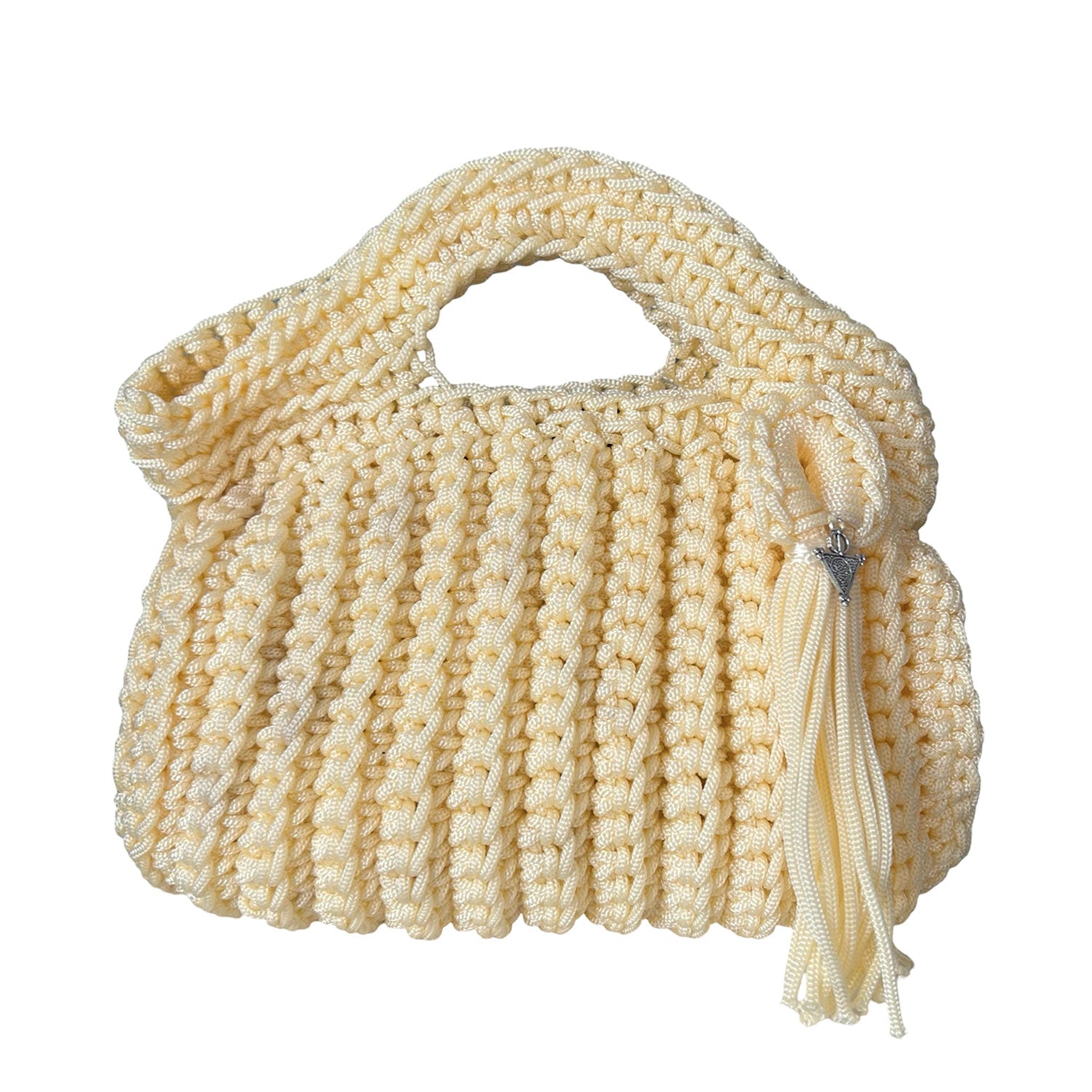 Mini Crochet Handbag in Cream