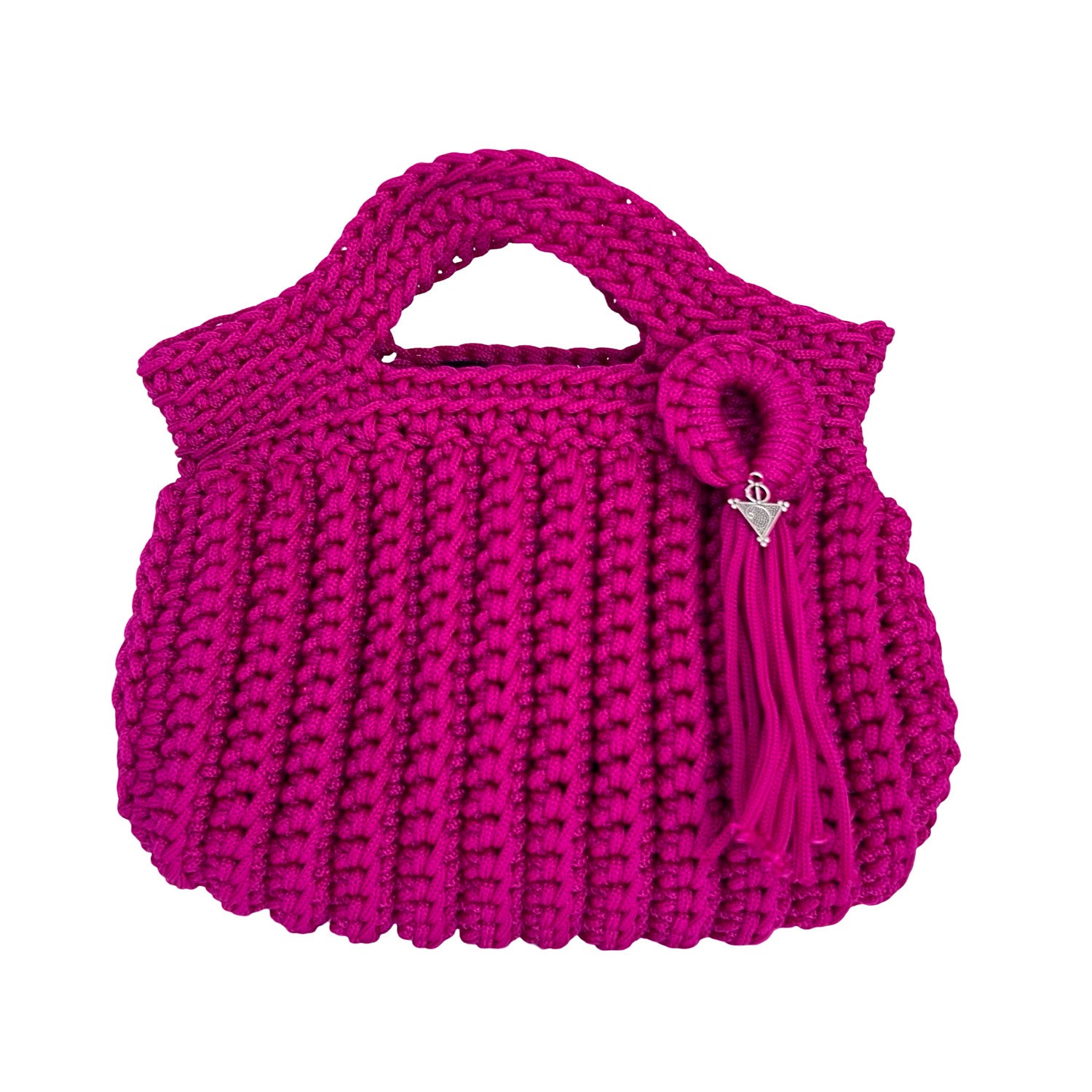 Mini Crochet Handbag in Hot Pink