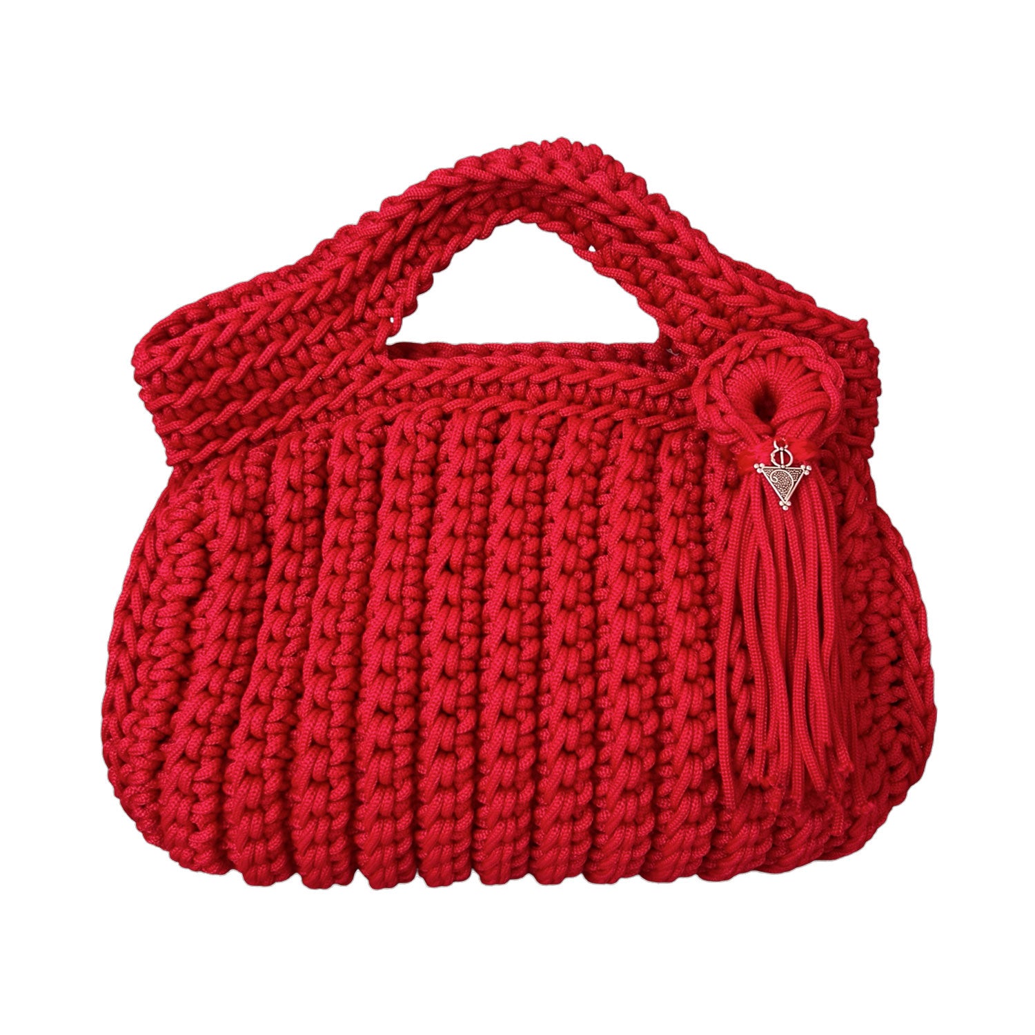 Mini Crochet Handbag in Red