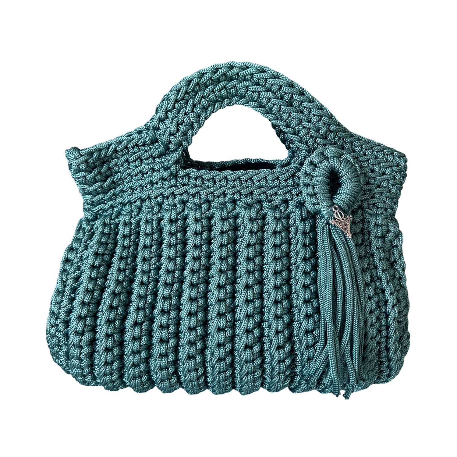 Mini Crochet Handbag in Turquoise