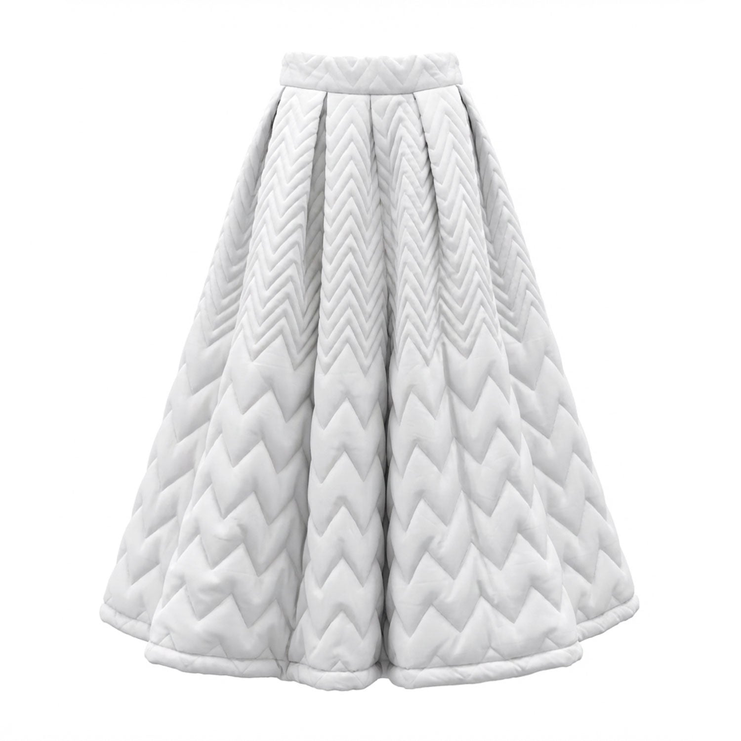 White Quilted Cloud Yurika Skirt