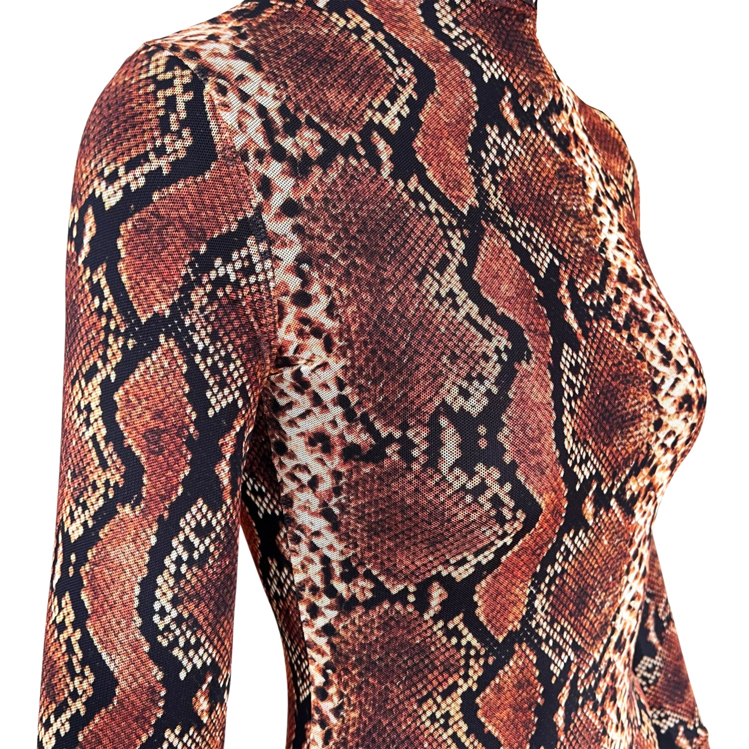 snake print mesh dress AFRM drape back mesh maxi dress in brown snake print