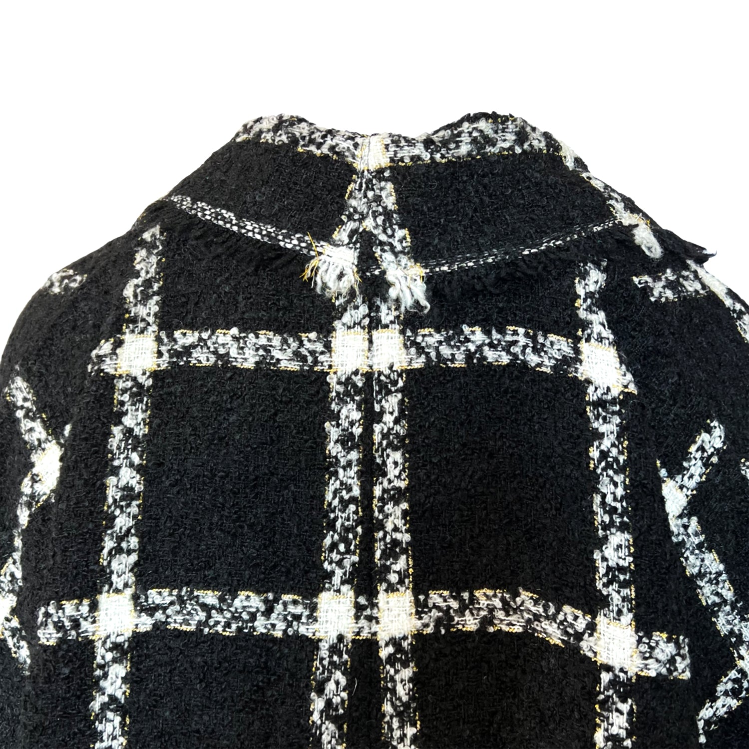 Checked Slouchy Coat in Black and White