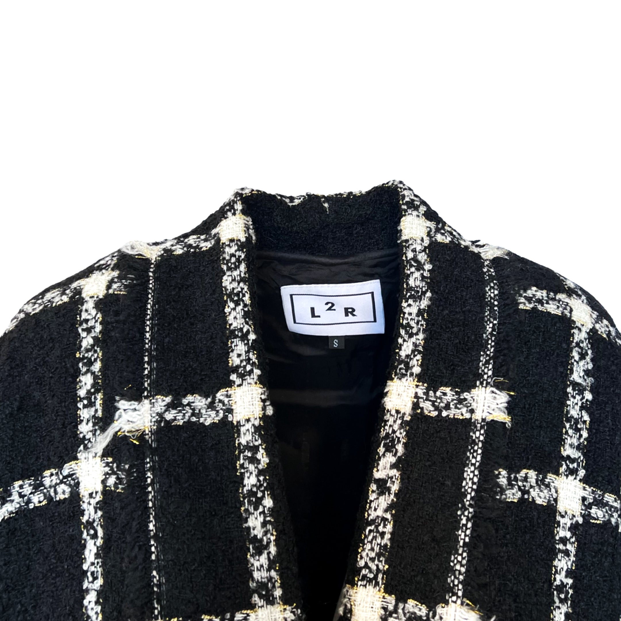 Checked Slouchy Coat in Black and White