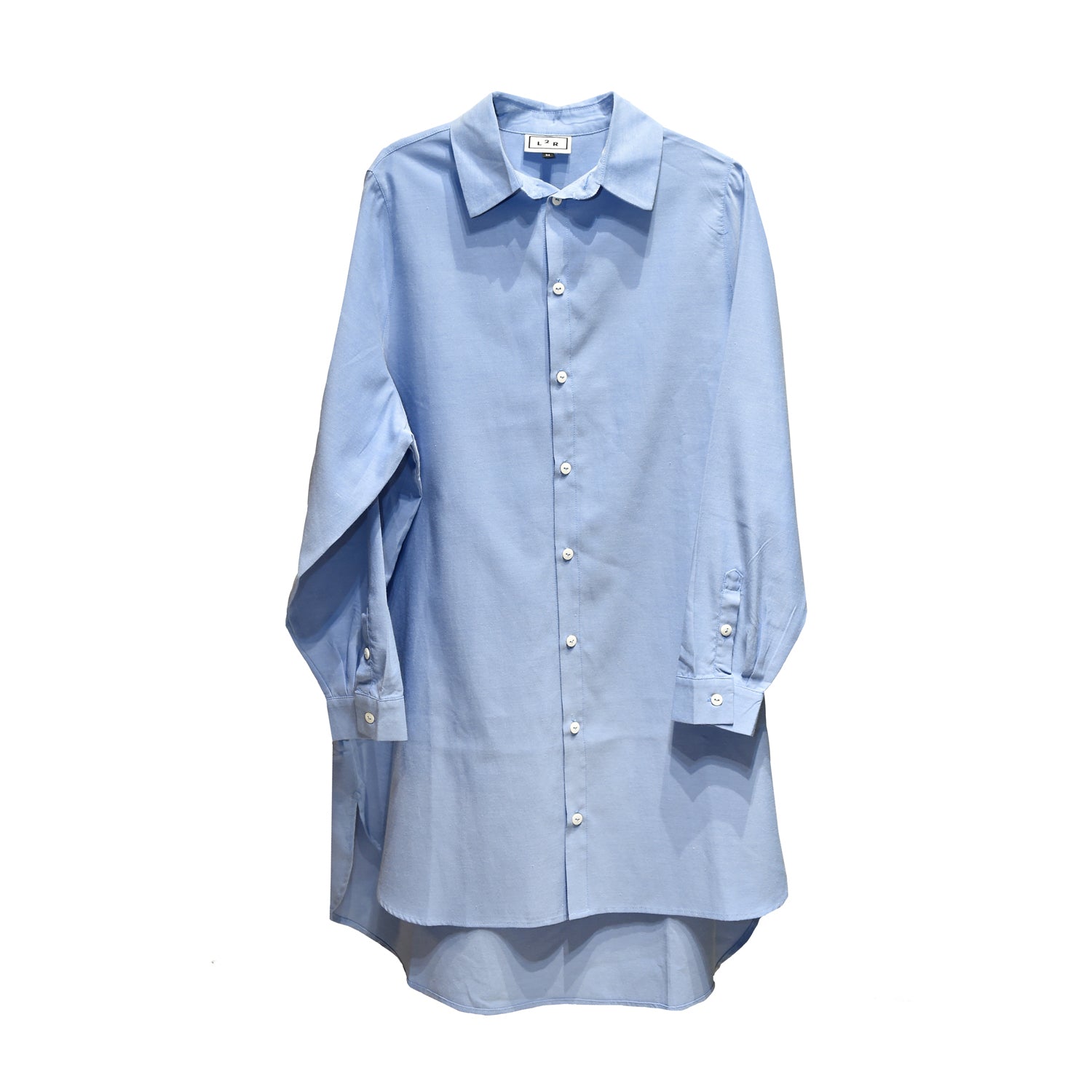 Maxi Shirt in Blue Cotton-Poplin