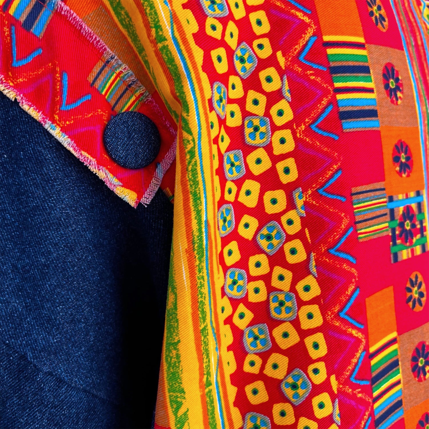 Majorelle Jacket in Blue and Multicolor Denim